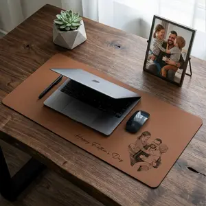 Personalized Fathers Day Desk Mat Custom Picture Neoprene Dad and Kids Sketch Mouse Pad