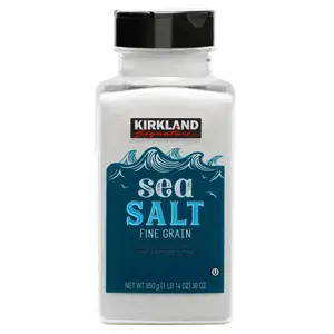Kirkland Signature Pure Sea Salt Fine Grain 30 oz 850g Bottle for Cooking and Seasoning