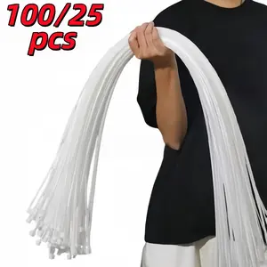 Nylon Tie Straps, Nylon Zipper Buckles, Nylon Fasteners, Adjustable Self-Locking Rope for Outdoor Cable Organization