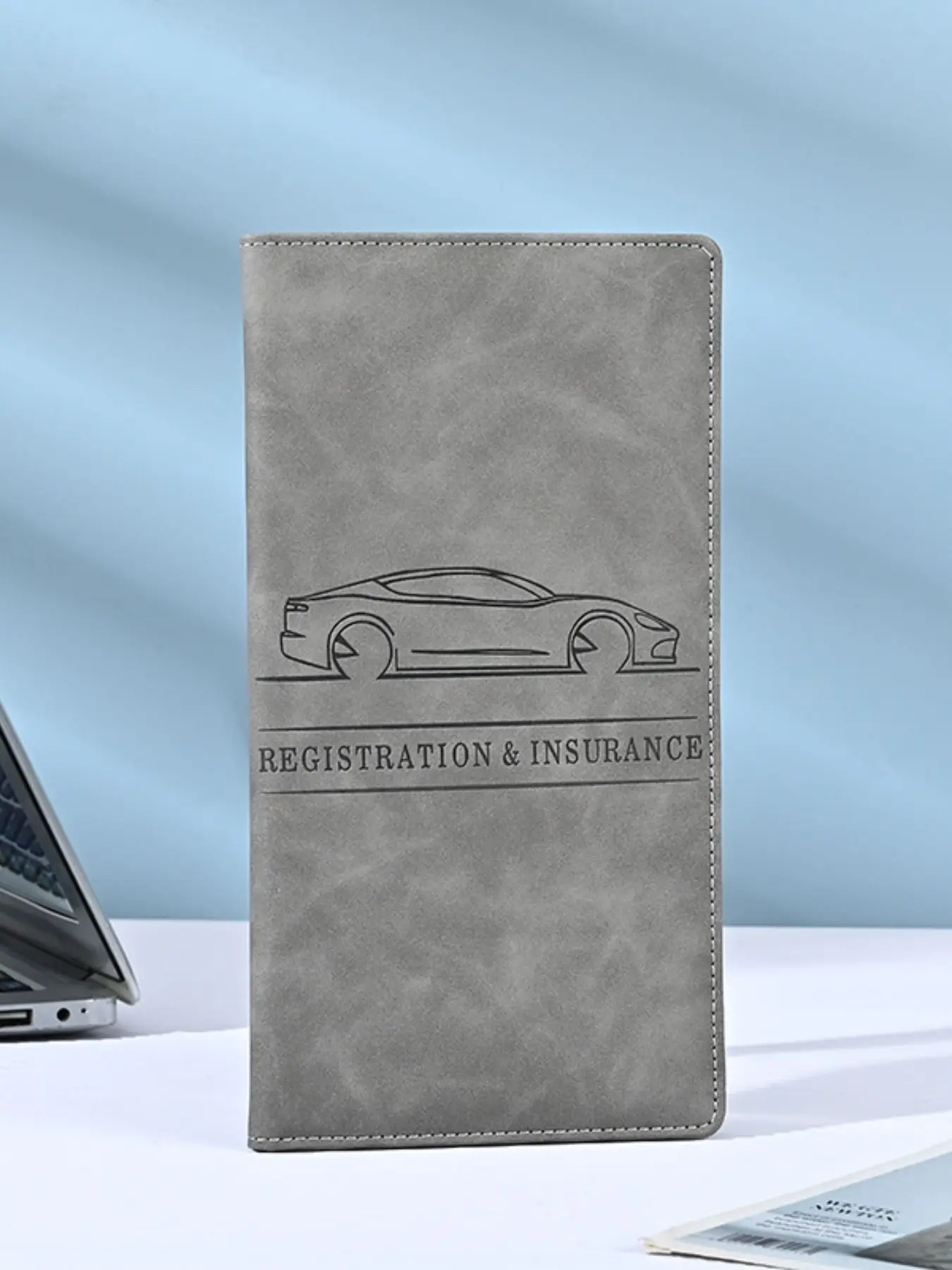 2026 New Car Registration and Insurance Document Holder, PU Leather Magnetic Vehicle Paperwork Wallet, Large Capacity Spacious Car Card Organizer, Unisex Travel Organizer, Travel Accessories