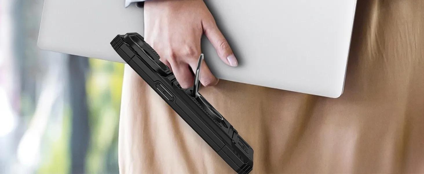 Case For iphone 17 pro max cases for men 16 Pro 15 Pro Max 14 phone case iphone 16 & Samsung phone cases Card Holder Magnetic Rotated Ring Kickstand Layer Heavy Shockproof Wallet Covers Cellphone with Lens Protector