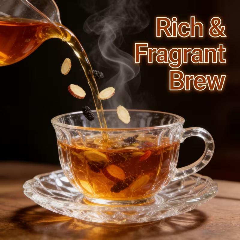 Kidney Tea Formula Ginseng Five Treasure Tea, Combination Scented Organic Kidney Cleanse Detox Tea, Red Date Mulberry Herbal Health Tea for Men and Women, Natural Beverage