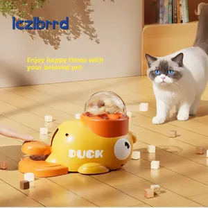 LCZLBRRD Cat Puzzle Treat Dispenser, Puzzle Feeder Dog Treat Dispenser Toy, Duck Pet Feeder, Slow Feeder Dog Bowls, 3 Sizes of Lids, Duck Treat Dispenser, IQ Training and Exercise for Cats and Dogs interactive duck-shaped food slow feeder great pet gift r