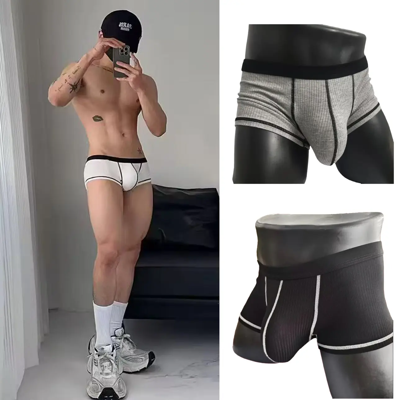 Large-bag Design Men's Underwear Boxers Sweat-absorbing Thin Breathable Boxershorts U-convex Four-corner Men's Underwear Panties