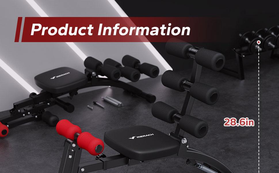 MERACH Multi-Functional Adjustable Ab Machine Workout Bench Sit Up Machine Push Up Exercise Chair for Home Gym SpringStatements