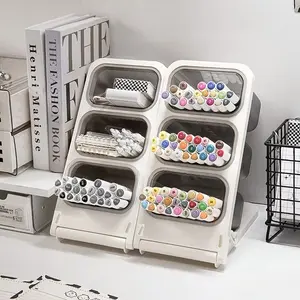 three-grid tilted pen holder, desktop storage box, marker holder, pencil organizer, multi-functional stationery, cosmetics, desktop storage box.