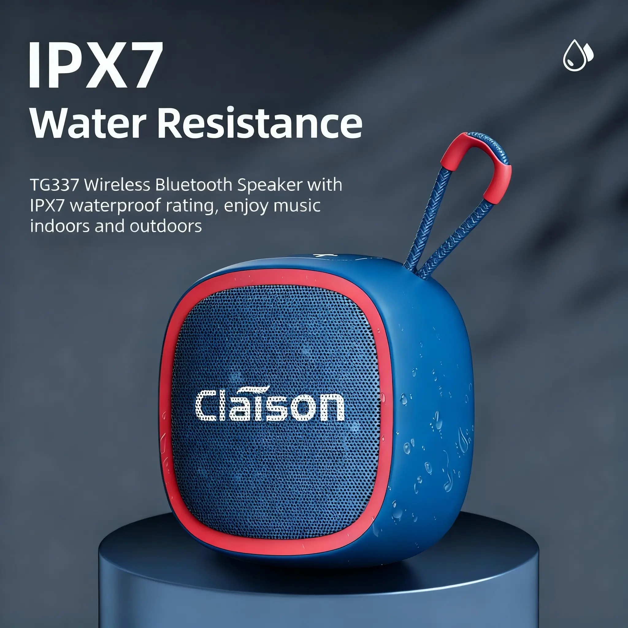 Portable Speaker with IPX7 Waterproof, LED Light, Built-in Bluetooth Speakers, Multi-Device Connectivity, Consumer-Grade Audio System for Hiking, Camping, Family Gatherings, Outdoor Speaker System