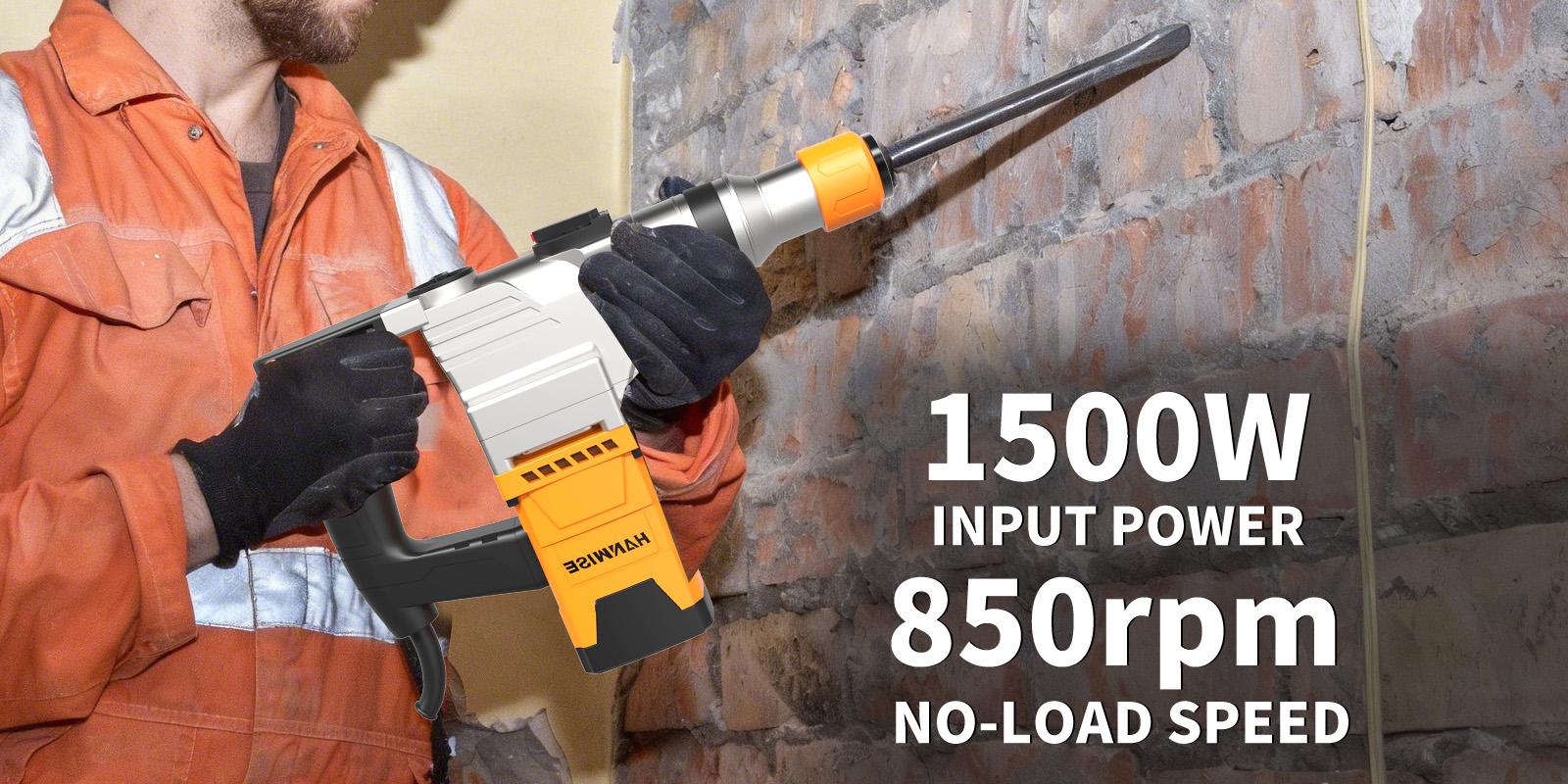 Hanwise Three in One Rotary Hammer Drill with Rope Hammer Drill Rotary Hammer Set Wall Demolition Drilling Concrete Blasting Hammer