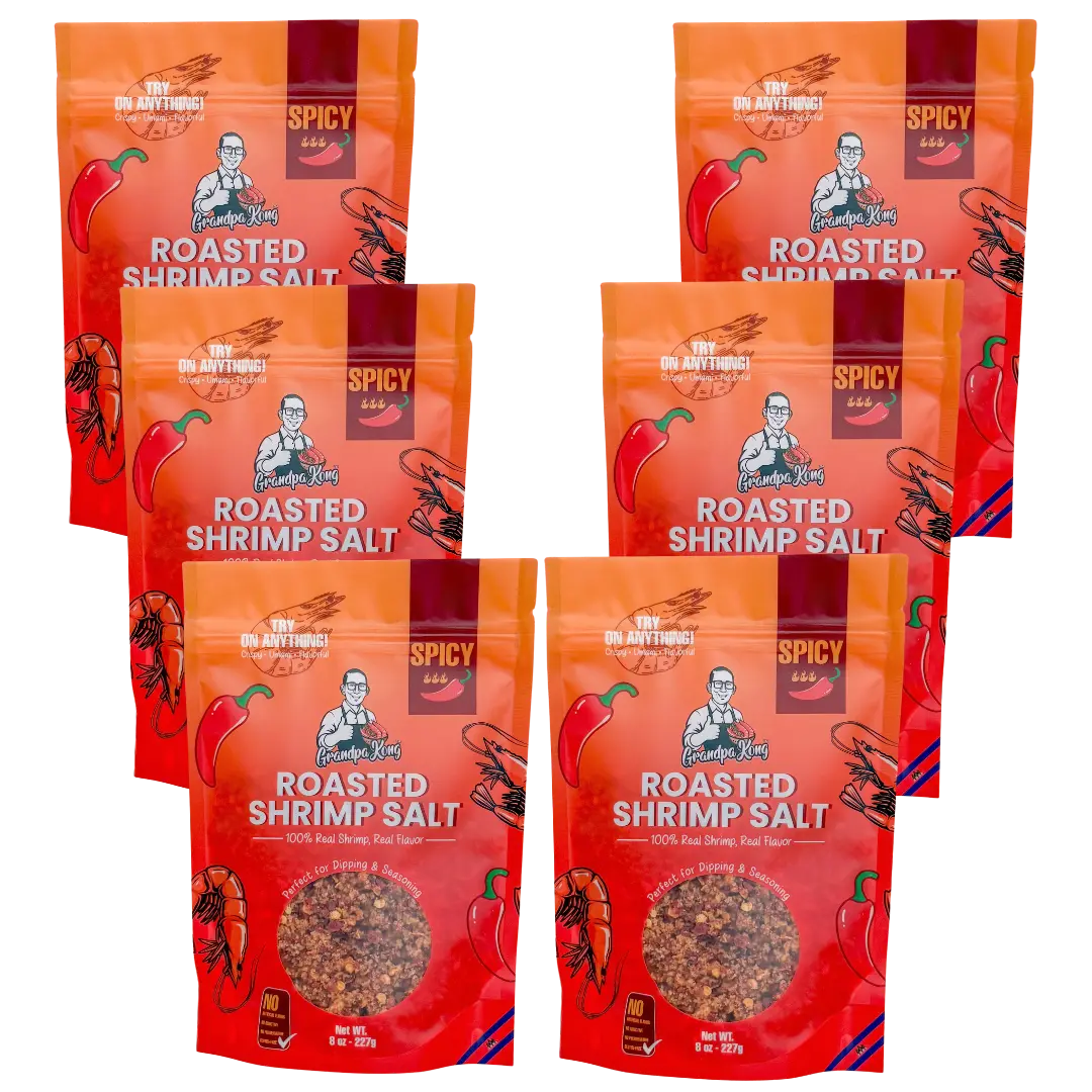 PREMIUM Roasted Shrimp Salt - 6 PACK SPICY Starter Gift Set