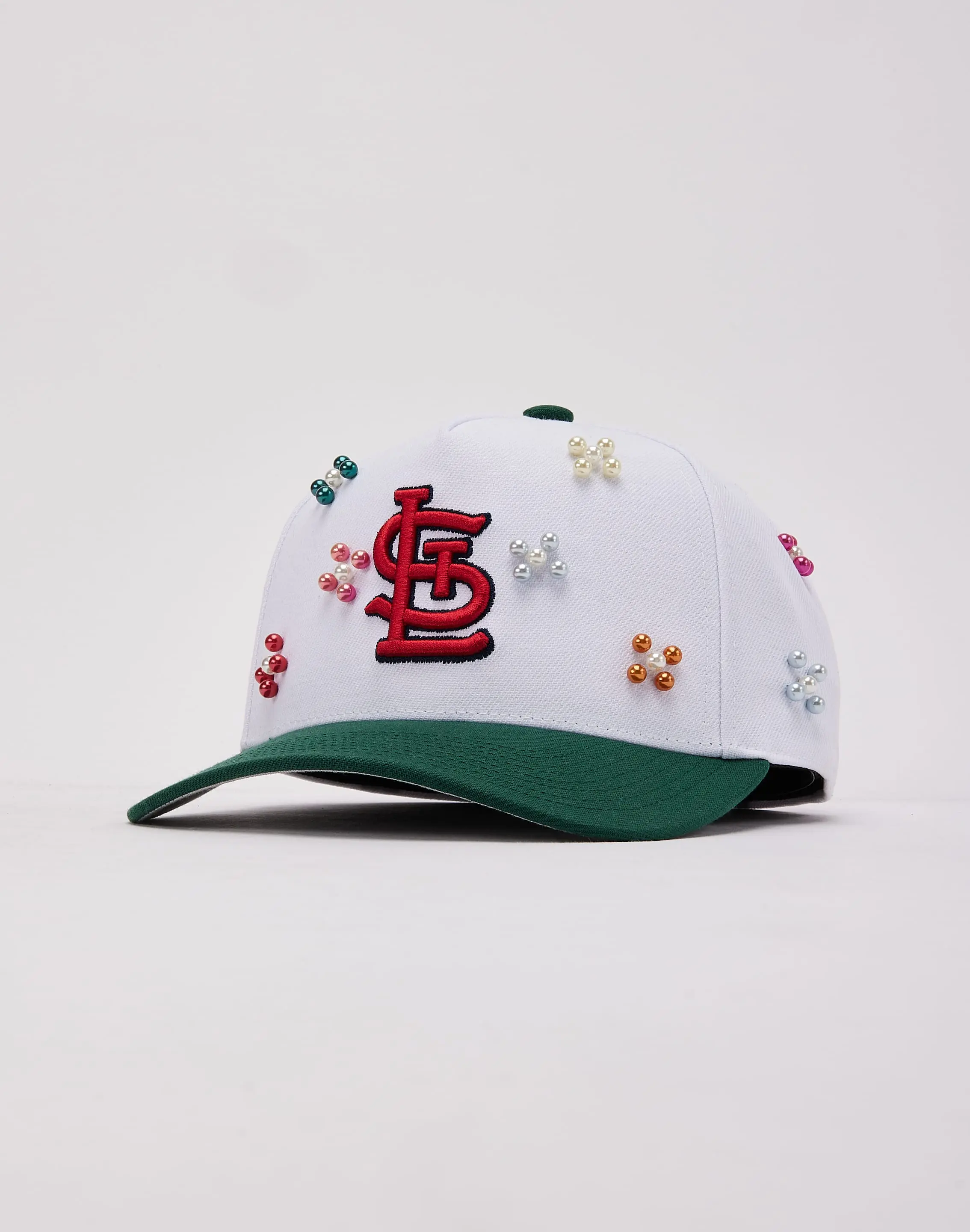 Mens Mitchell & Ness MLB St. Louis Cardinals Beaded Pro Pinch Snapback Hat
