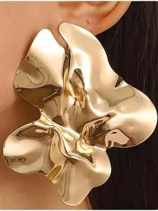 Chunky & Silver Color Statement Earrings for Women, Trendy Geometric Design, Perfect for Prom Parties, Unique Gift Idea