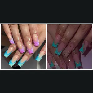 24 Medium Length French Tip 3-D Design Press On Nails--=%2=- Nail=%2=----=%2=- Art=%2=-- &--=%2=- Nail=%2=-- Care woman diy--=%2=- nail=%2=----=%2=- art=%2=-- nail art 3d charms