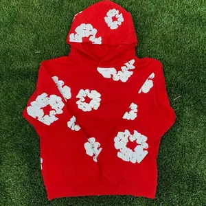 Puff Print Flower Hoodie 100% Cotton Comfortable & Stylish with Puff Print Design Available in 5 Colors and 4 Sizes