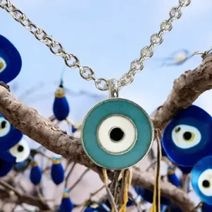 Charm Popz Evil Eye sterling silver epoxy Single charm Necklace