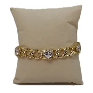 14 Gold Plated Heart Bracelet fits 7.5 in.