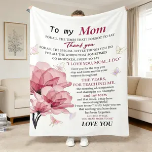 Mothers Day Gift Ideas for Mom – Cozy Warm Soft Fuzzy Fleece Blanket, Emotional Presents from Daughter Son for Birthday Thank You Mom