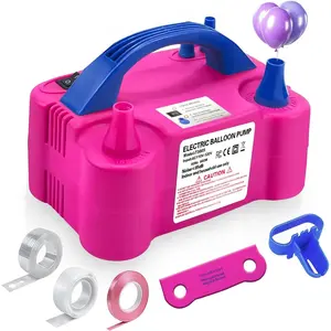 Electric Balloon Pump,110V 600W Portable Dual Nozzles Balloon Pump,Air Pump Balloon Blower for Party Decorations with Tying Tool
