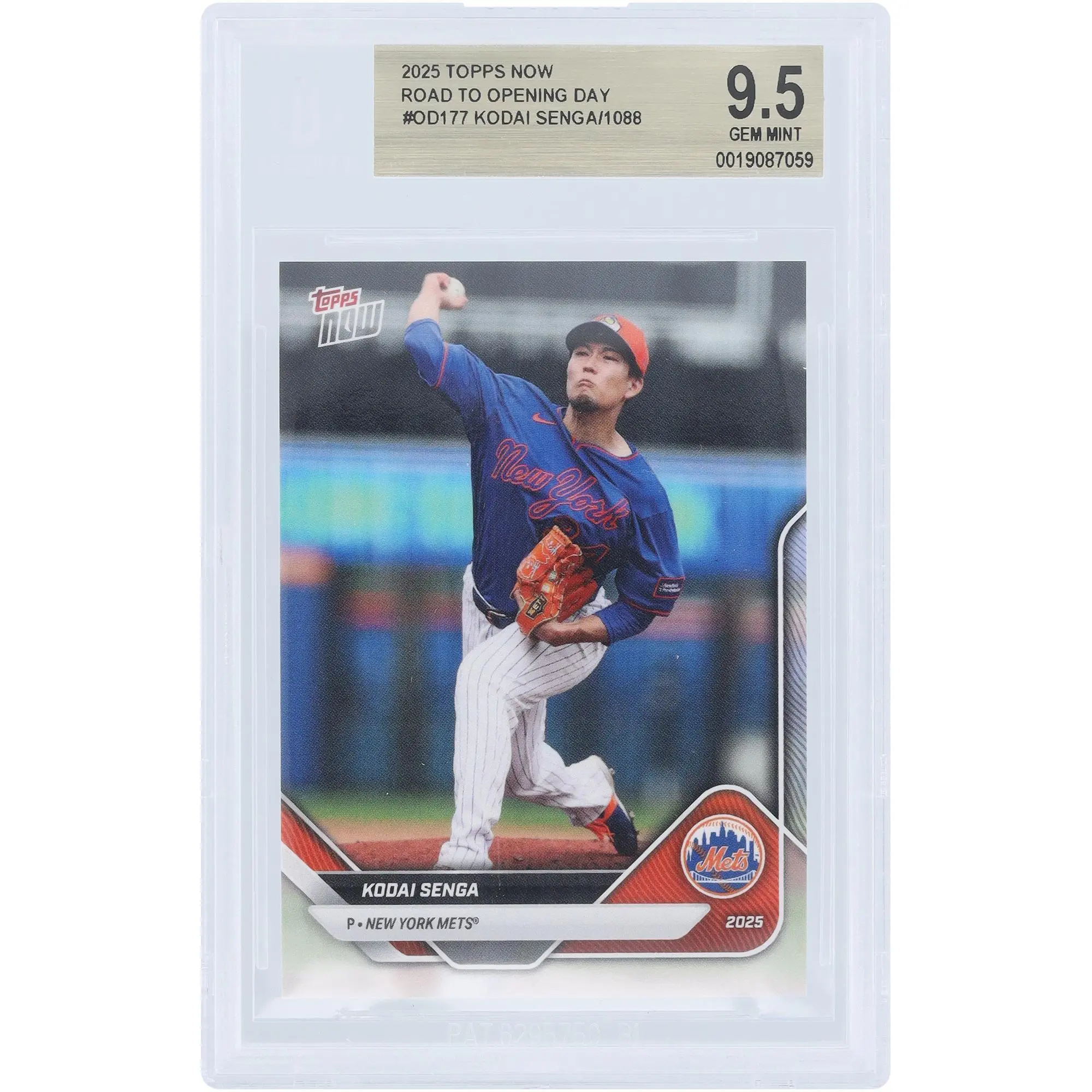Kodai Senga New York Mets 2025 Topps Now Road to Opening Day #OD-177 BGS Authenticated 9.5 Card