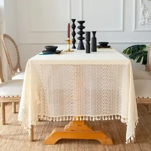 1pc Elegant Dust-Resistant Tablecloth, French Vintage Lace, Square, Ideal for Outdoor Picnics, Kitchen, Garden Decor