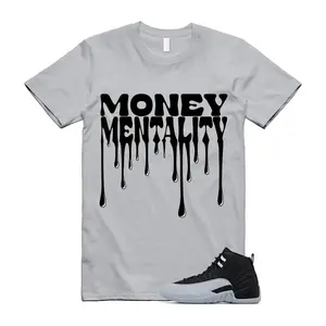 Unisex T-shirt to match Jordan 12 Barons Black Wolf Grey White Retro - MENTALITY. 100% Cotton for Casual Wear. Comfortable Summer Unisex T-Shirt to match Jordan Sneaker. Streetwear Style. urban outfitters