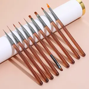 ✨ 9-Piece Acrylic Nail Art Brush Set | Complete Nail Art Tool Set with Gel Gradient Liner Brushes | Suitable for Manicure, Gel Polish & Acrylic Carving, Painting & Design | Perfect for Home DIY & Salon Use