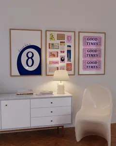 Set Of 3 Trendy Prints Navy White Poster Matchbox Print Vintage Matchbook Wall Art Retro Ticket Print Preppy Wall Decor Retro