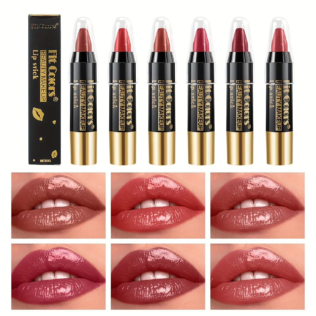 6Pcs Dark Light Bright Red Silky Velvet Matte Lipstick Pack Sets for Women,Ruby Red Long Lasting Smudge Proof Lip Stain Makeup Sets Kit 24 hours original