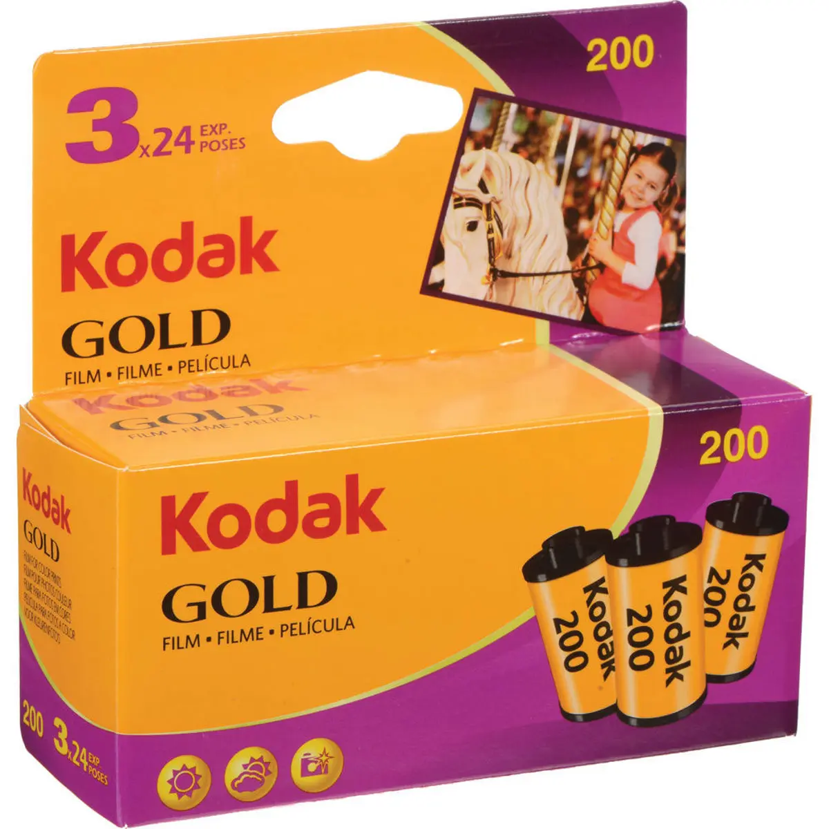 Kodak Kodacolor Gold 200 Color Negative Film ISO 200, 35mm Size, 24 Exposure, 3-Pack