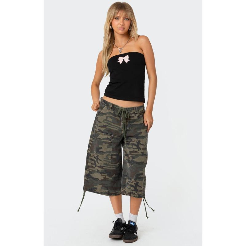 Edikted Women's Camo Cargo Bermuda Shorts