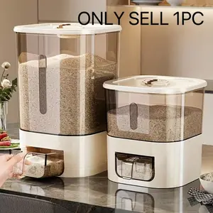 Food Grade Rice Storage Bucket, Anti-Mosquito Moisture-Proof Press-Type Space-Saving Gap Organizer, Grain Flour Rice Box, Containers