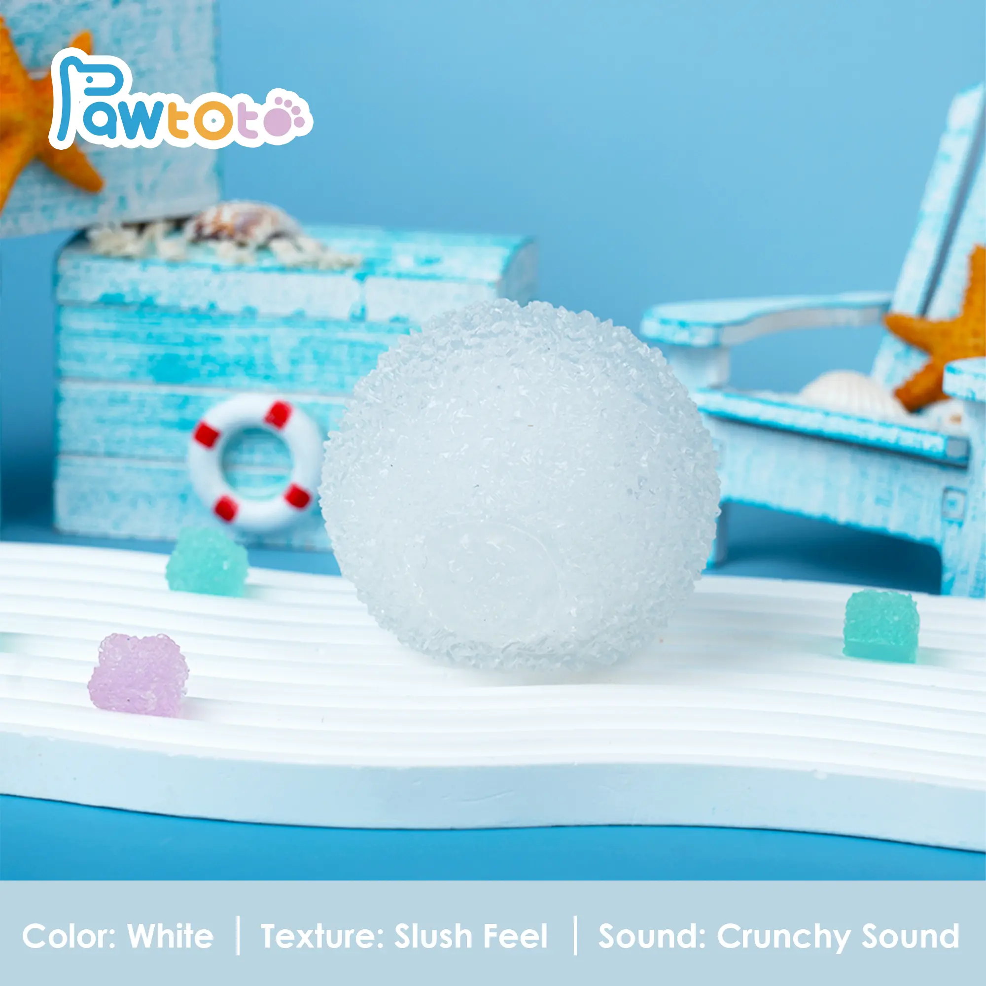 White (Slush Feel,Crunchy Sound)