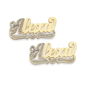 Script Single Nameplate Stud Earrings