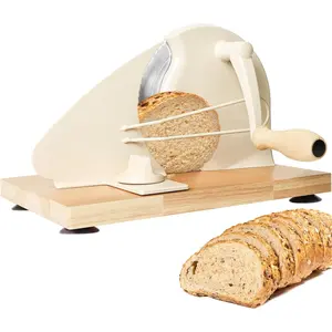 Manual Bread Slicer for Homemade Bread,Even Slicing Thickness-Slices,Sourdough Slicer with Lines&SuperStrong SuctionCup Fixation (Cream-Guide)