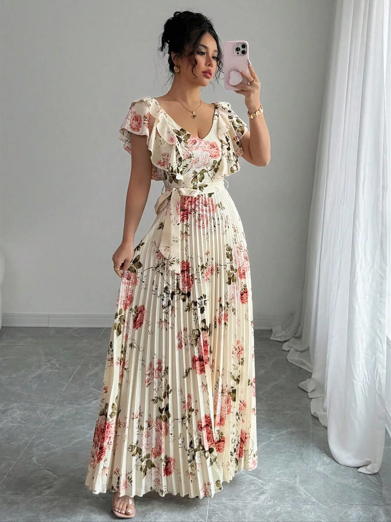 2025Women's Floral Print Dress, Elegant V Neck Dress for Vacation Holiday Wedding, Ladies Floral Formal Clothes for Summer - TikTok Shop 2025Women's Floral Print Dress, Elegant V Neck Dress for Vacation Holiday Wedding, Ladies Floral Formal Clothes for Summer - TikTok Shop