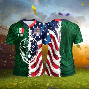 Mexico & USA Flag Split Soccer Jersey, Mexican-American Pride Eagle Jersey - 3D Jersey, Football Shirt for Men Women, Gift for Fans