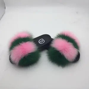 Luxury Real Fox Fur Slides – Indoor & Outdoor