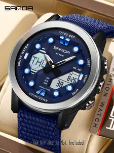 Sanda Multi-Function Digital Watch, Casual Watch, Countdown Alarm, Waterproof, Trendy Wristwatch for Young Students, Business Fashion Watch, Analog Display, Resin Case