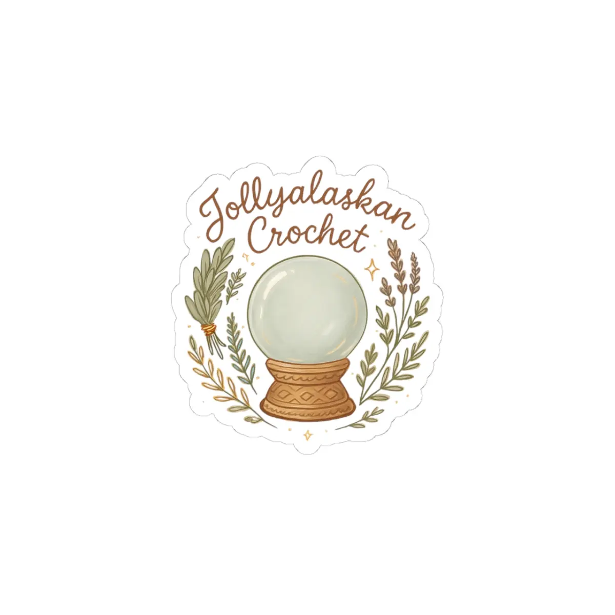 Crystal Ball Crochet Sticker | Jollyalaskan Crochet Witchy Decal
