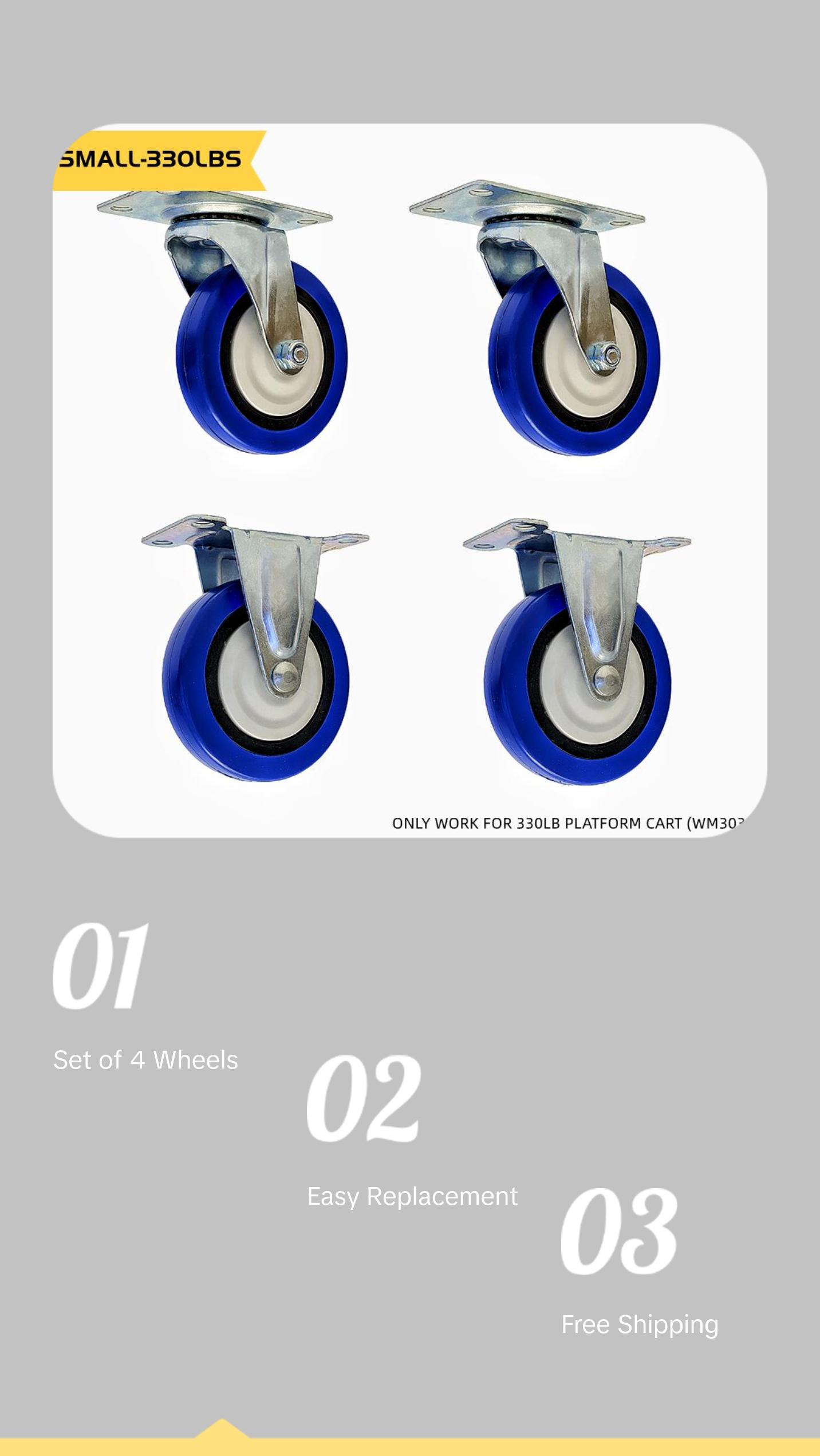 Wellmax 330LBS Platform Cart Replacement Wheels