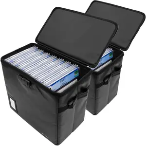 CASEMATIX Graded Comic Book Storage Bin Fits 30 CGC Comics Fire Resistant with 3 Dividers & Zipper Lock 2 Pack Securely Store Collectibles