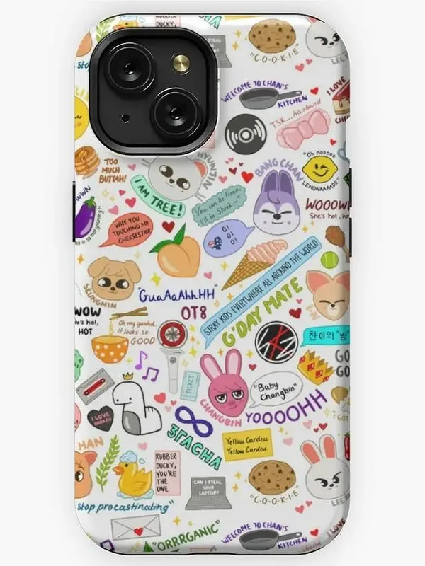 Updated skz doodle iPhone Case, iPhone 17 16 15 14 13 12 11 X 8 7  Pro Max/Pro/Mini, SAMSUNG GALAXY 21 S22 S23 S24 25 ULTRA PLUS  Shockproof Anti-Drop Protective Cases