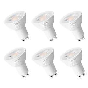Lepro GU10 6-Pack LED Light Bulbs, 50W Halogen Equivalent, 5.5W 400LM Dimmable Spot Light Bulb, 5000K, 40° Beam Angle, LED Replacement Bulbs for Recessed Track Lighting, for Kitchen Range Hood Living Room & Bedroom