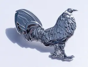 Chrome Rooster Pin For Caps And Clothing Enamel Badge  Gallo Gallero Mexican Latino Mexico Rooster Farm  #4