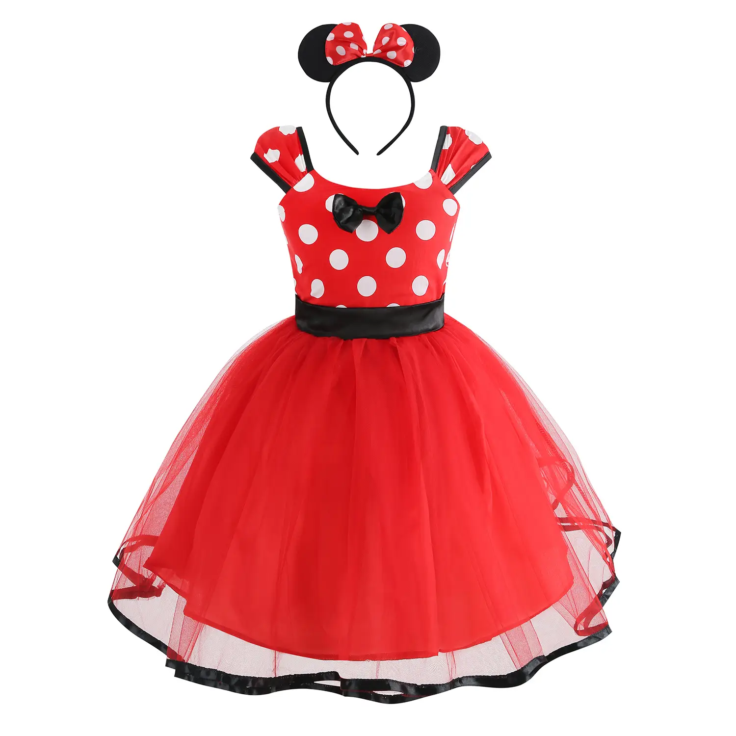 Red Princess Dress for Girls Fancy Princess Costume for Kids with Accessories