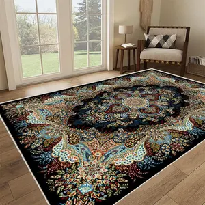 Vintage Floral Pattern Area Rug, Non-slip Soft Floor Mat, Decorative Carpet for Home Living Room Bedroom Kitchen Study Room, Home Decor