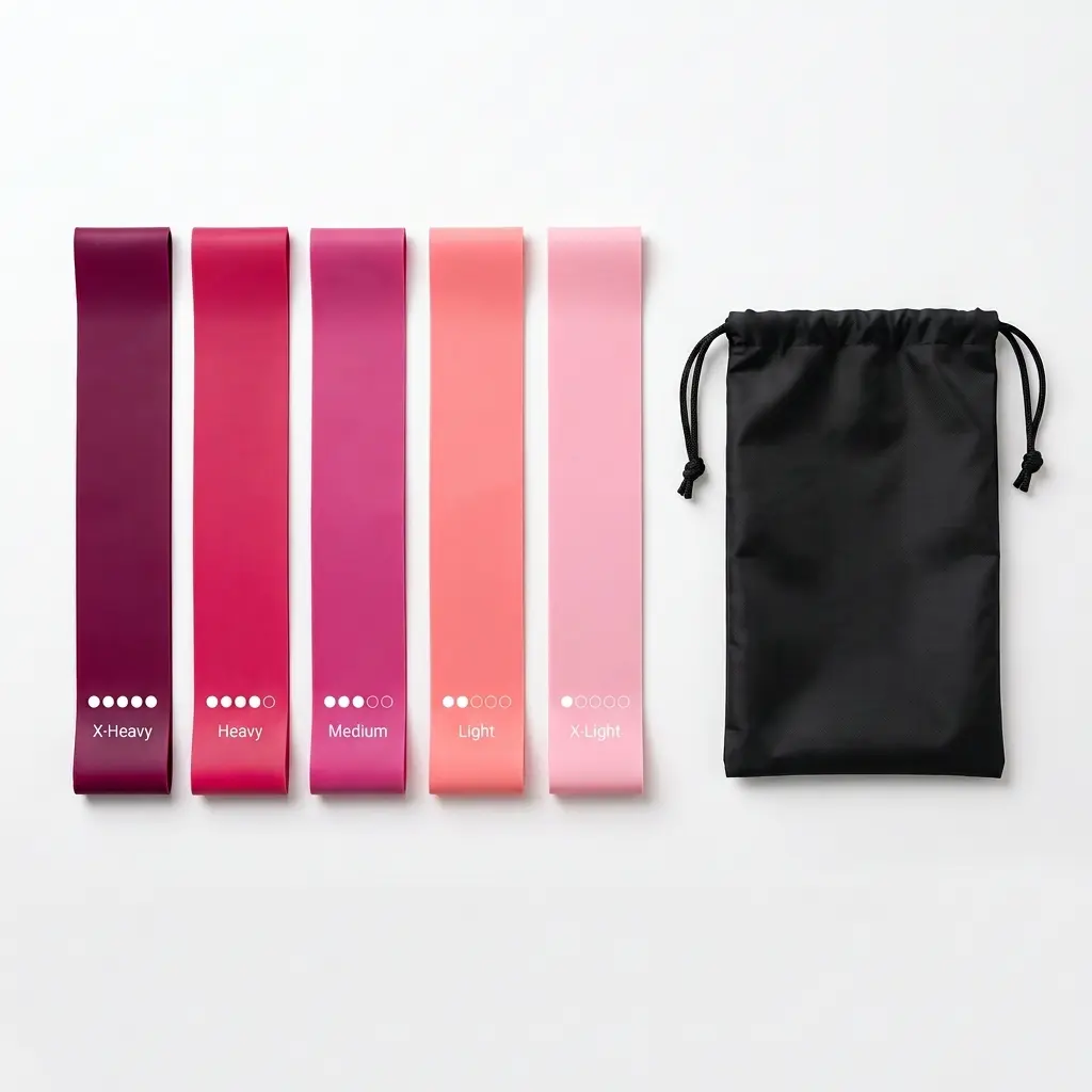 5-Piece TPE Resistance Bands Set with Travel Bag, High Elastic Workout Loops for Home Gym & Strength Training yoga fitness recovery Heavy Duty flexibility exercise booty equipment woman men full body portable