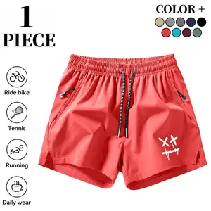 Men's X-X Smiley Face Print Quick Dry 3-Inch Shorts, Solid Color Lightweight Breathable Running Gym Workout Shorts with Pockets, Happy Graphic Fitness Bottoms for Summer Training & Sports