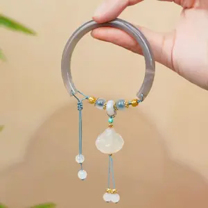 natural sugar heart agate new chinese bracelet female ruyi buddha new original design half bracelet adjustable gift