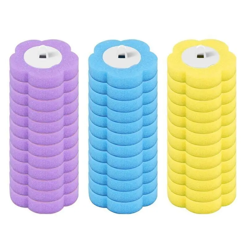 36pcs Disposable 3-Layer Sponge Toilet Brush Refill Heads (Handles Not Included) - Ocean-Scented Bathroom Brush Cleaner, Home Goods for Household Sanitary Cleaning