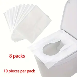 80pcs Disposable Toilet Seat Covers, Toilet Seat Protector, Water-Soluble Toilet Paper Pads for Travel, Commuting, and Hotel Use, Convenient to Carry
